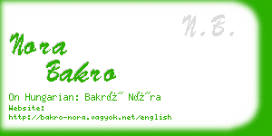 nora bakro business card